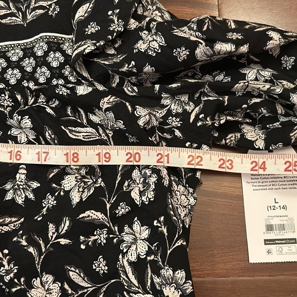 TIME and TRU Floral Long Sleeve Blouse size Large - Picture 8 of 10